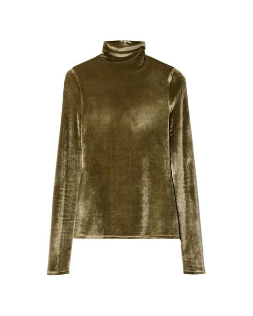Lemaire Green Fitted Stand-Collar Top