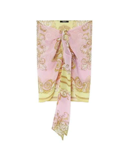 Versace Multicolor Mini Skirt With All-Over Print