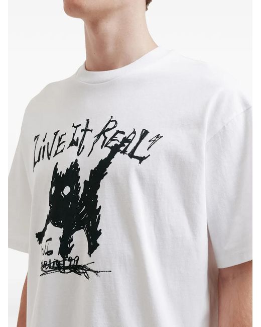 Izzue White Graphic-Print T-Shirt for men