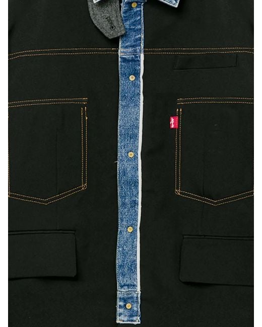 Sacai Black Denim-Panelled Jacket