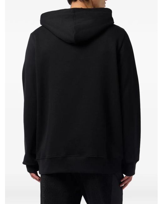 Philipp Plein Black Dragon-Graphic Hoodie for men