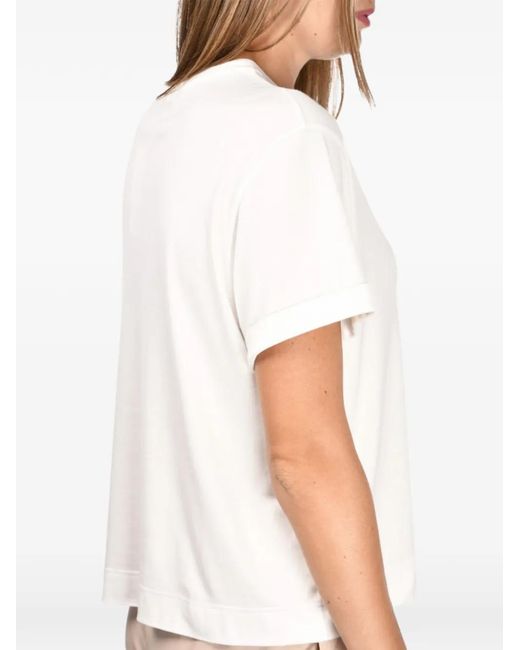 Gran Sasso White Rolled Cuff Top