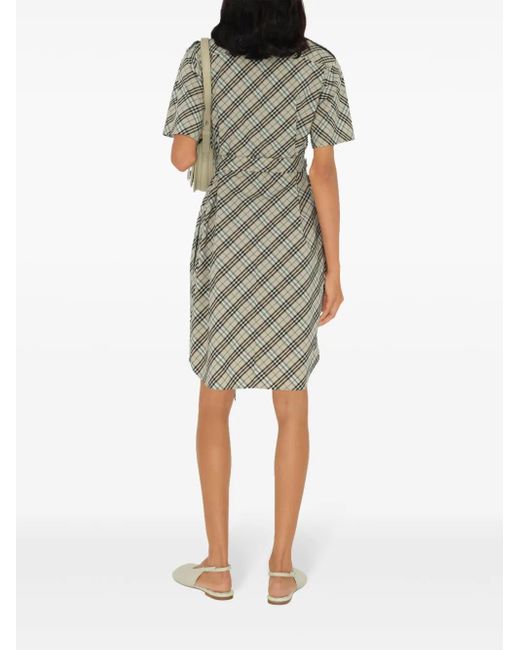 Chemisier Corto A Quadri di Burberry in Gray