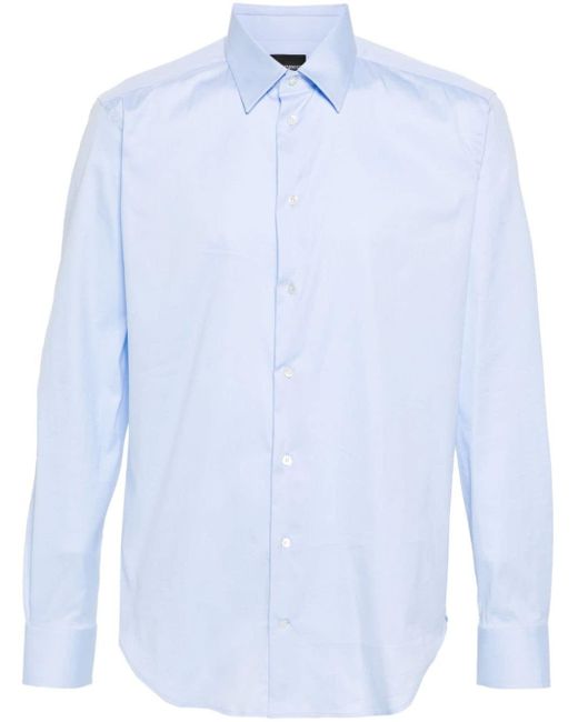 Emporio Armani Hemd aus Popeline in Blue für Herren