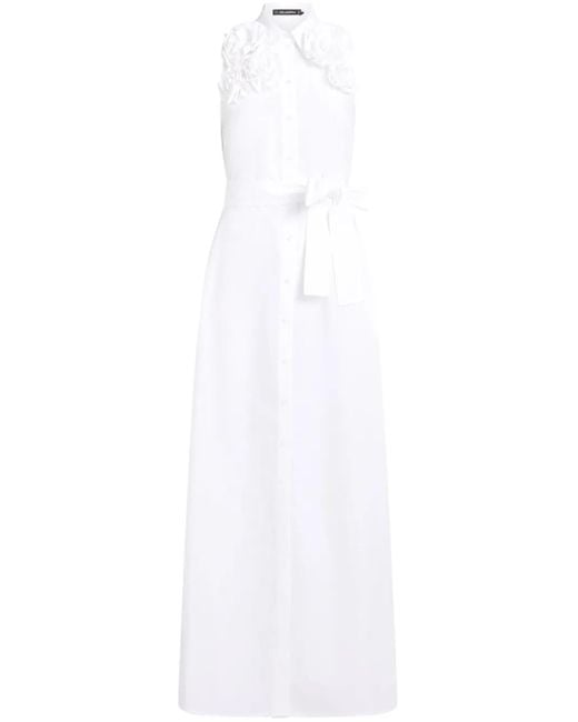 Karl Lagerfeld White Floral Appliqué Maxi Dress