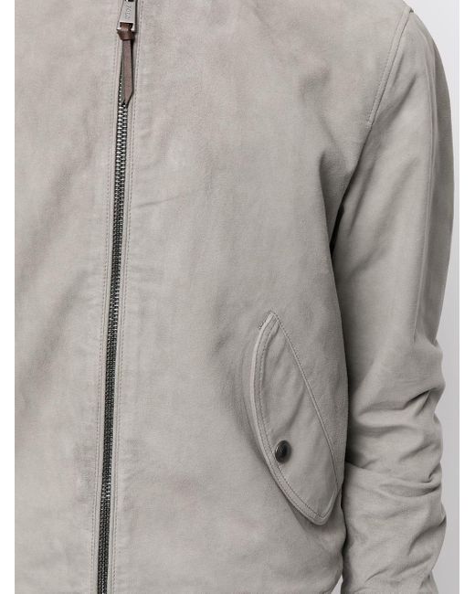 Polo Ralph Lauren Gunners Zip-up Suede Bomber Jacket in Gray for Men | Lyst