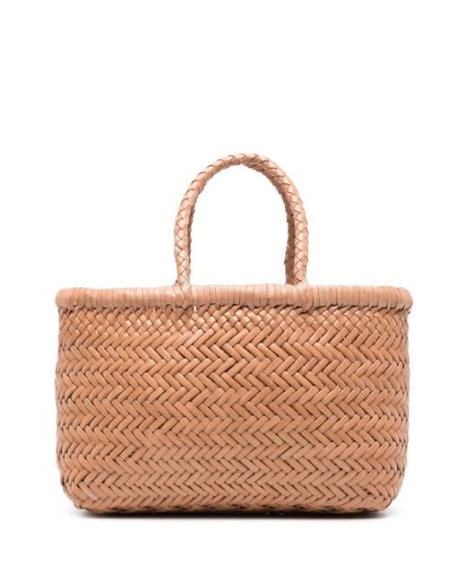 Dragon Diffusion Brown Flat Gora Leather Tote Bag