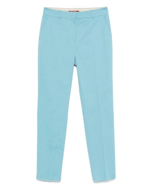 Max Mara Blue Stretch-Cotton Pants