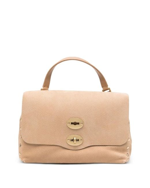 Zanellato Natural Postina Jones Stud-Embellished Leather Tote Bag