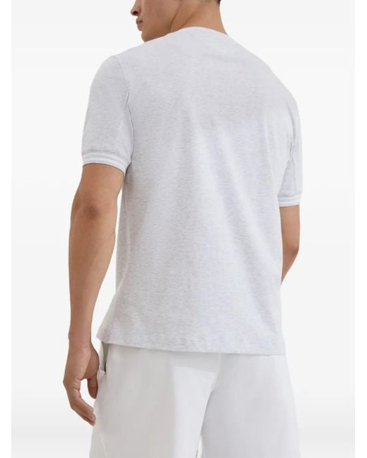 Brunello Cucinelli T-Shirt Met Geborduurd Logo in het White voor heren