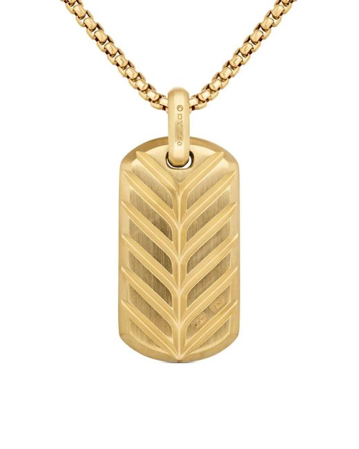 David Yurman Metallic 18Kt Chevron Diamond Tag (35Mm) for men