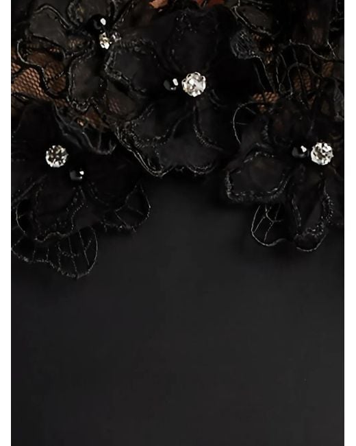 Tadashi Shoji Black Sone Floral-Lace Dress