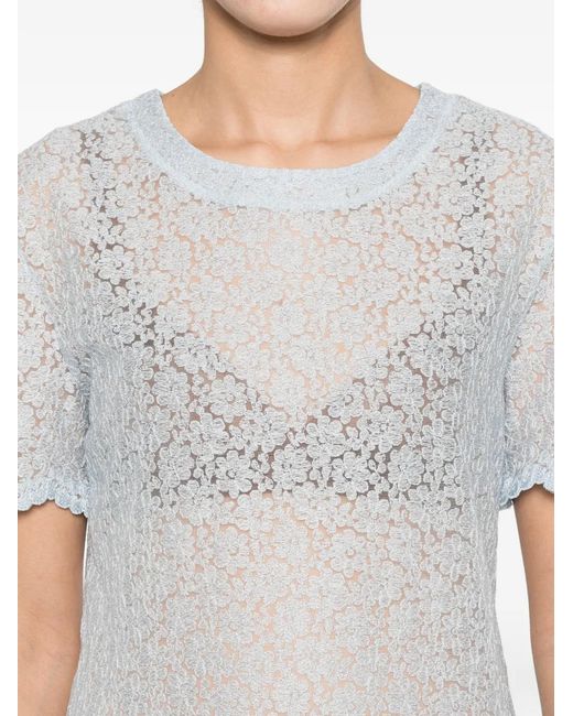 Ermanno Scervino Blue Lace T-Shirt