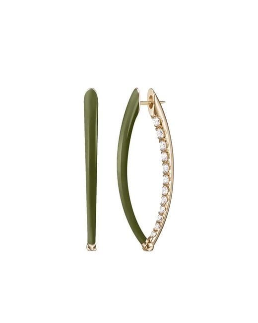 Melissa Kaye White 18K Medium Cristina Diamond Earrings