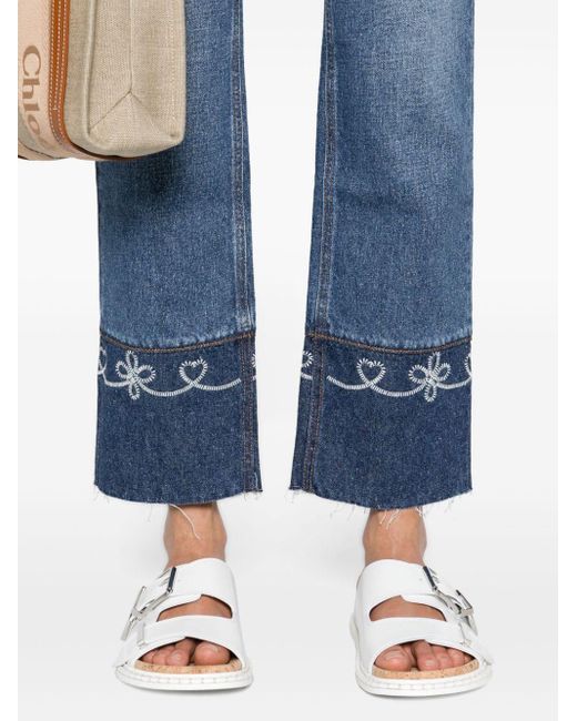 Chloé Blue Masaya Cropped Jeans - Women's - Cotton/hemp/polyester