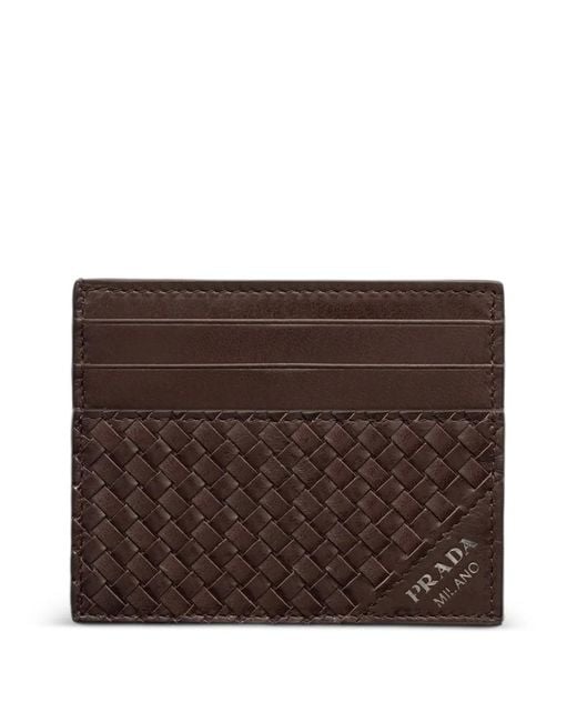 Prada Brown Leather Card Holder for men