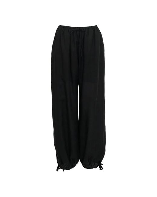 The Loom Black Drawstring-Fastening Trousers