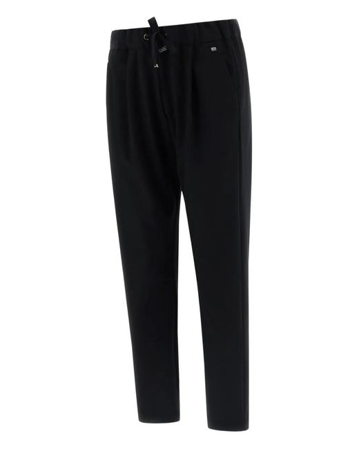 Herno Black Drawstring Trousers