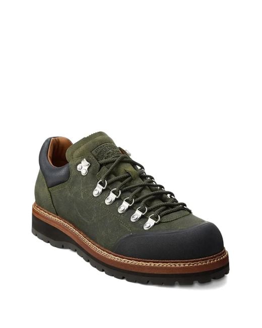 Polo Ralph Lauren Black Alpine Low Lace-Up Hiking Boots for men