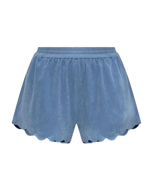 Marysia Swim Blue Bellini Scallop-Hem Elastic-Waist Shorts