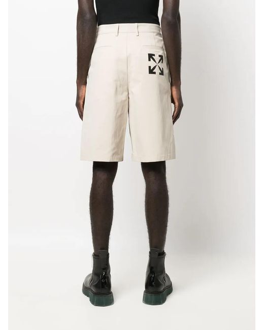 Off-White c/o Virgil Abloh Natural Arrows-print Bermuda Shorts for men