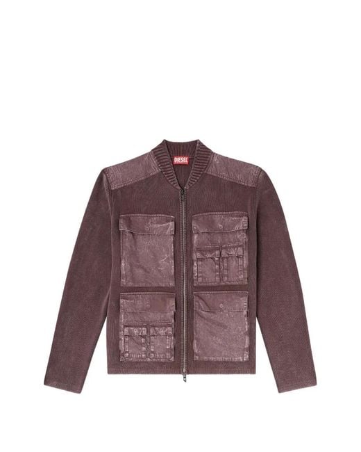 DIESEL Purple K-Gerome Cardigan for men