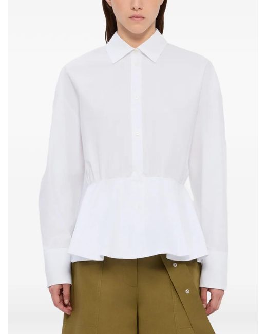 MSGM White Peplum Shirt