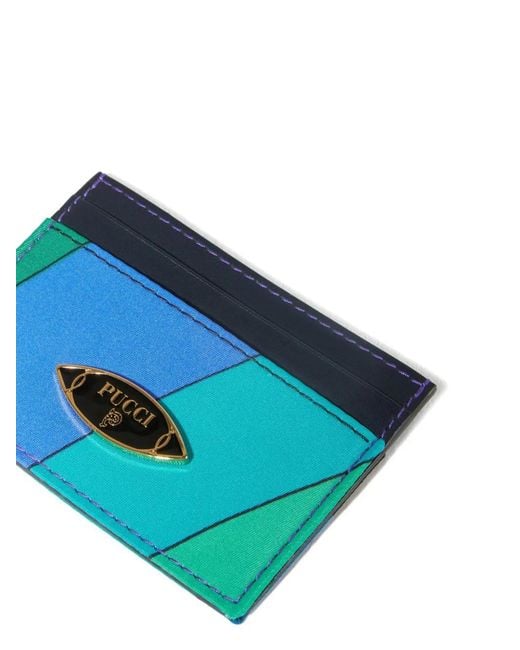 Emilio Pucci Blue Iride-Pattern Cardholder