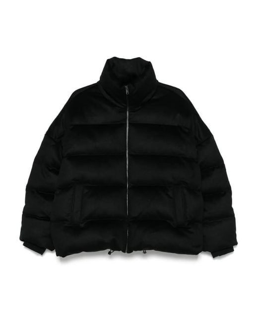 Soft Goat Black High-Neck Puffer Jacket