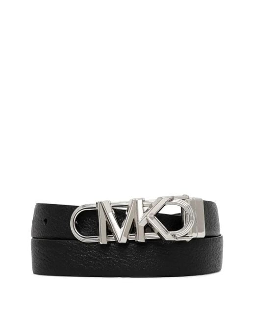 MICHAEL Michael Kors Black Logo-Buckle Belt