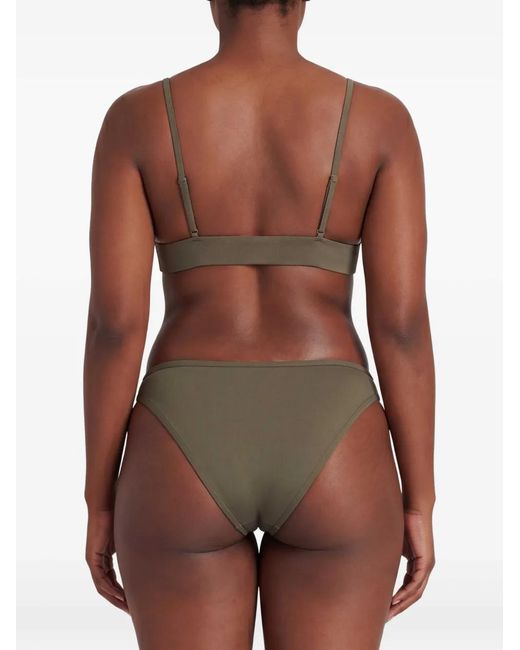 Balmain Green Logo-Appliqué Bikini