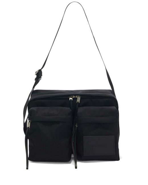 Jil Sander Black Outdoor Canvas Shoulder Bag for men