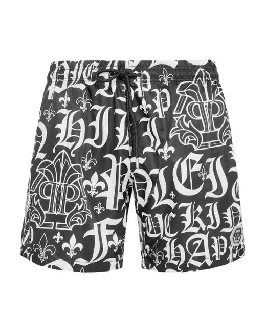 メンズ Philipp Plein Boxer トランクス水着 Black