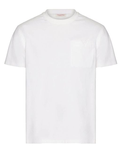 メンズ Valentino Garavani Vディテール Tシャツ White