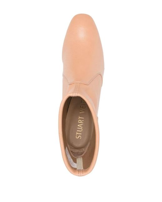 Stuart Weitzman Natural Slip-On Ankle Boots