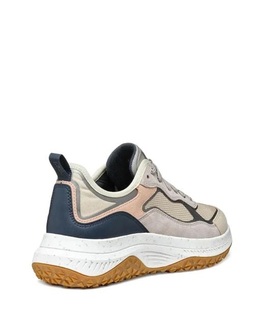 Geox White Oliviera + Grip Mesh-Panel Sneakers