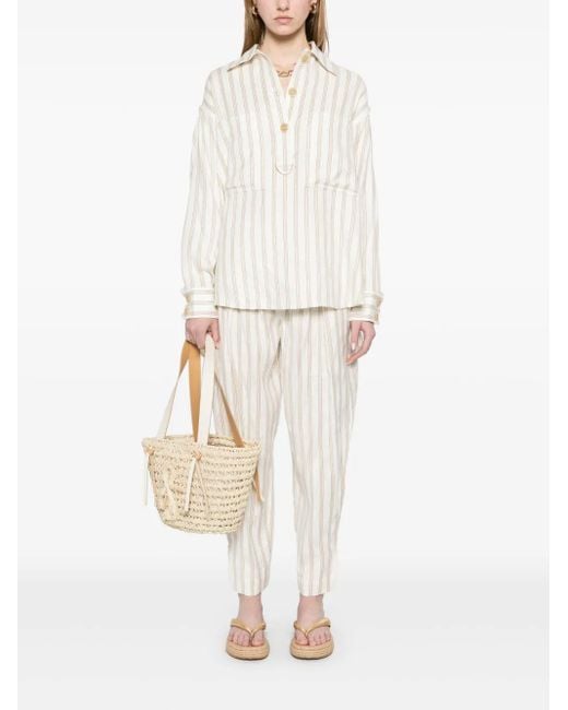 Zimmermann White Striped Blouse
