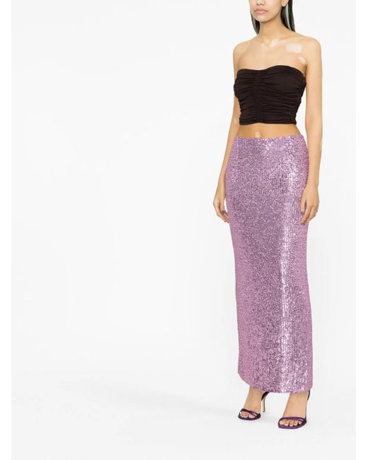 Tom Ford Purple High-waist Sequinned Maxi Skirt