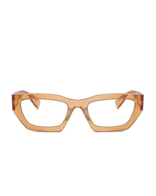 Miu Miu Orange Brille Mit Geometrischem Gestell