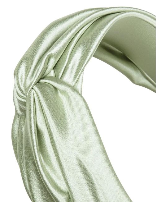 Jennifer Behr Green Twist Silk Satin Headband