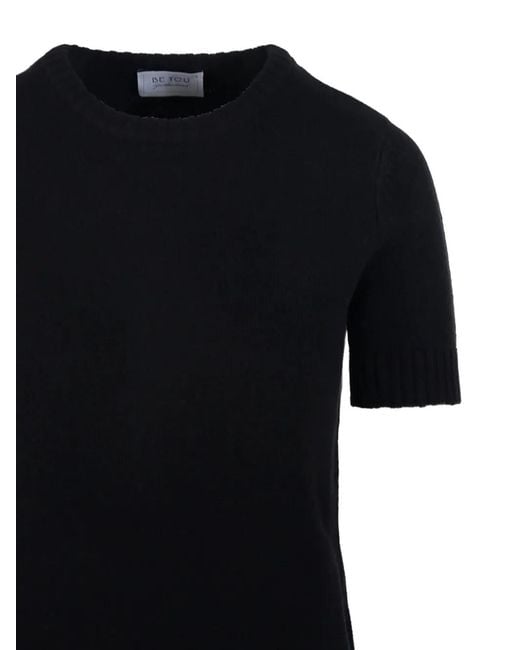 Be You Black Short-Sleeve Round-Neck Jumper
