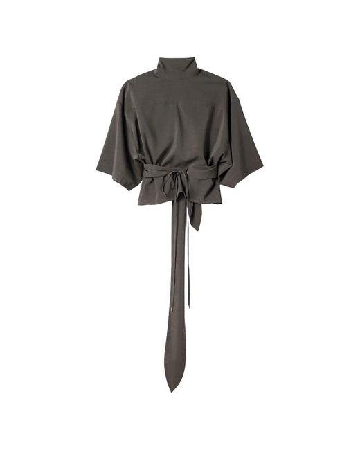 Jacquemus Black The Havana Tie-Waist High-Neck Top