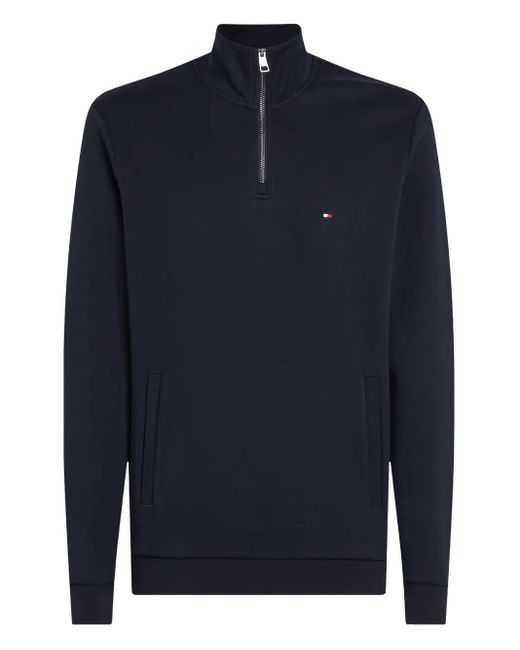 Tommy Hilfiger Blue Performance Quarter-Zip Mock-Neck Sweater for men