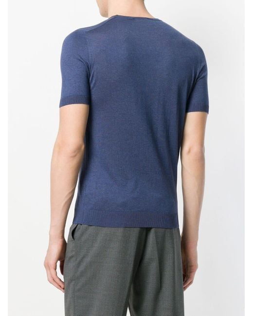Barba Napoli Blue Plain T-shirt for men