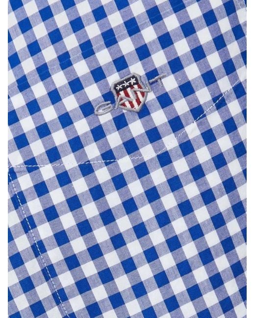メンズ Gant ギンガムチェック シャツ Blue