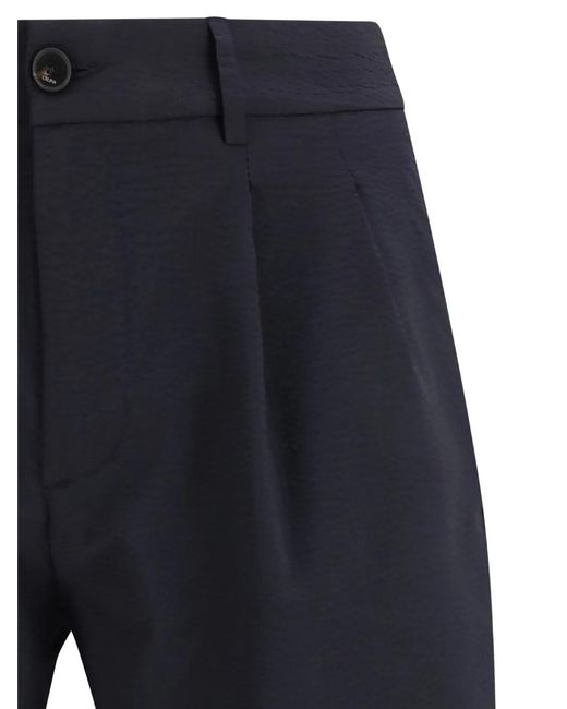 Cruna Blue Pleated Shorts for men