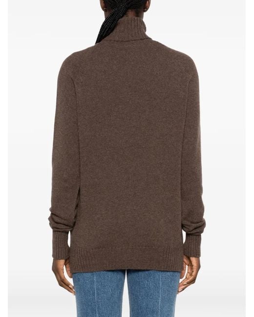 Ma'ry'ya Brown Roll-Neck Raglan-Sleeve Sweater