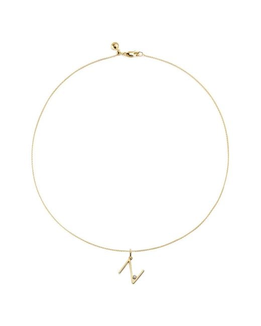 Monica Vinader White Solitaire Diamond Initial N Pendant