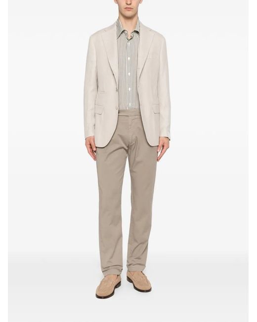 Berwich Natural Pleated Basic Trousers for men