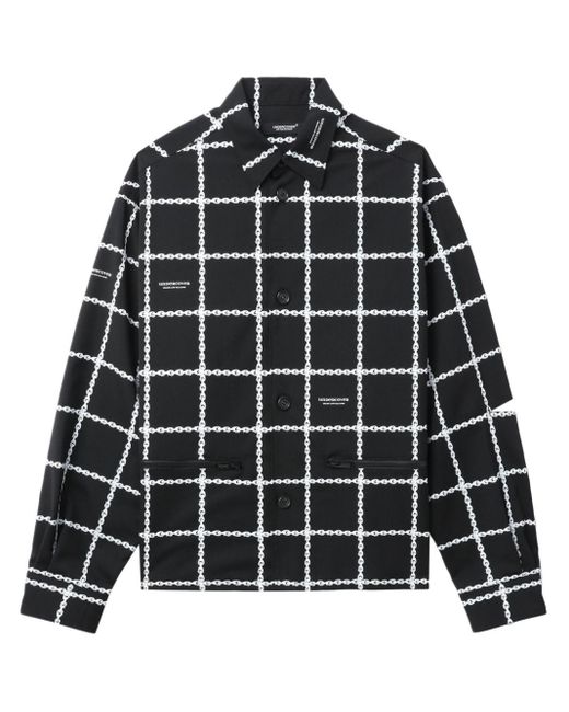 Undercover Black Graphic-print Cut-out Shirt for men